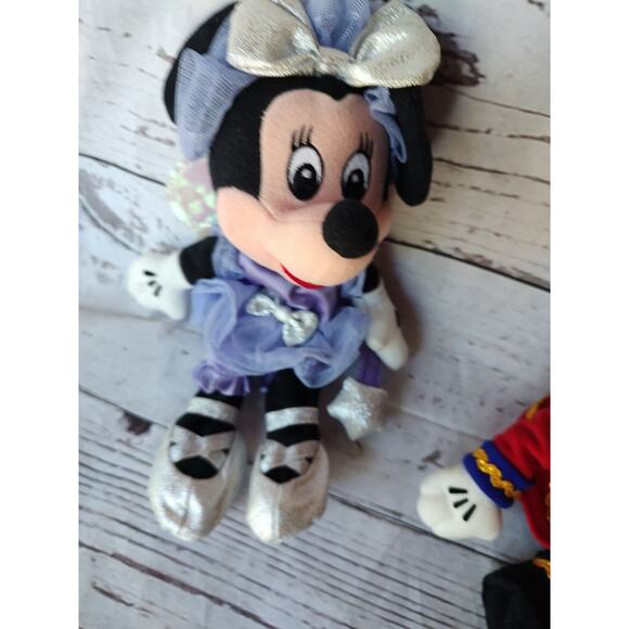 Disney MICKEY AND SUGAR PLUM MINNIE NUTCRACKER Bean Bag Plush Beanie Christmas - Picture 2 of 11